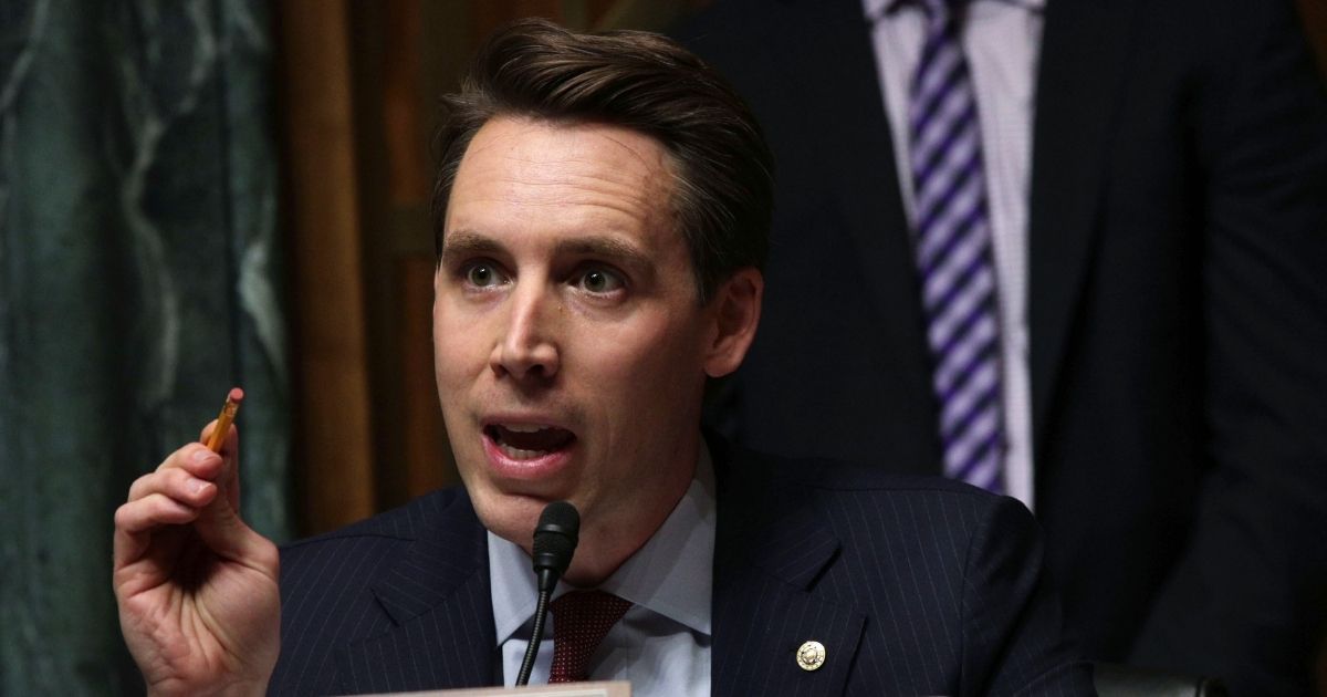 Sen. Josh Hawley of Missouri speaks during a hearing of the Senate Judiciary Committee on Capitol Hill in Washington on March 12, 2019.