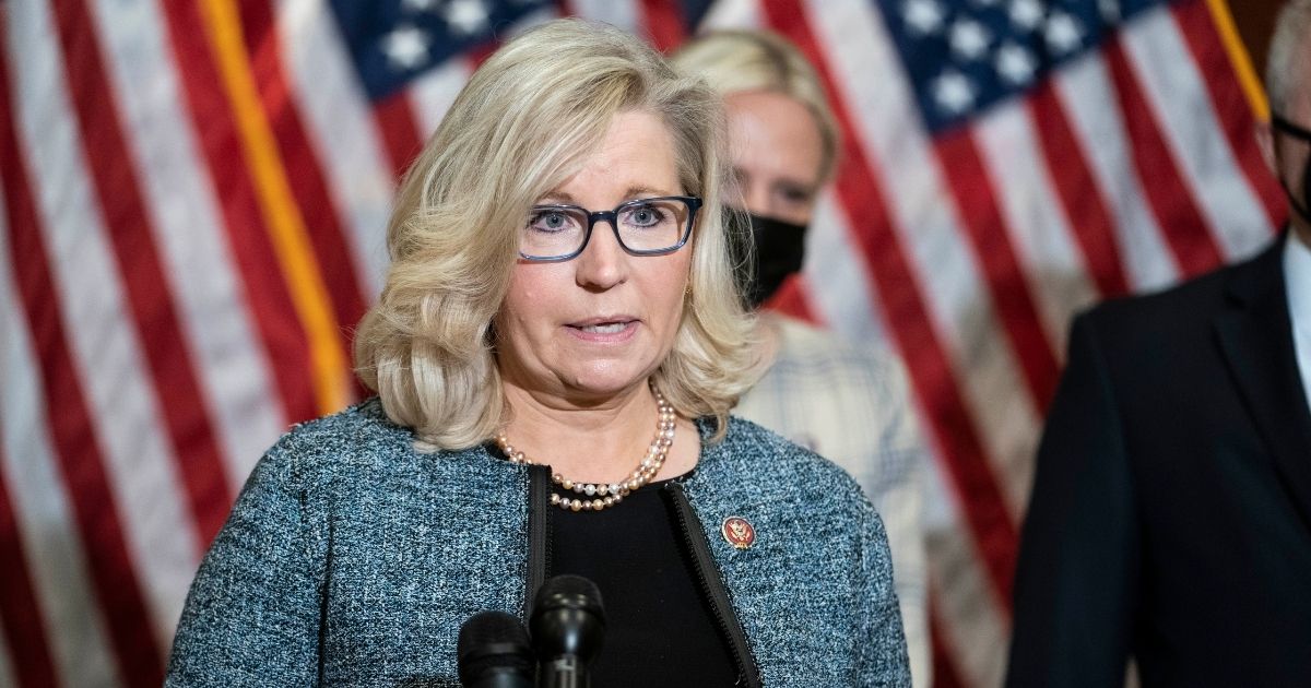 Wyoming Republican Rep. Liz Cheney speaks during a news conference following a House Republican caucus meeting on Capitol Hill on April 20 in Washington, D.C.