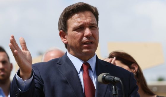 Republican Florida Gov. Ron DeSantis speaks during a news conference held at the Florida National Guard Robert A. Ballard Armory on June 7, 2021, in Miami, Florida.