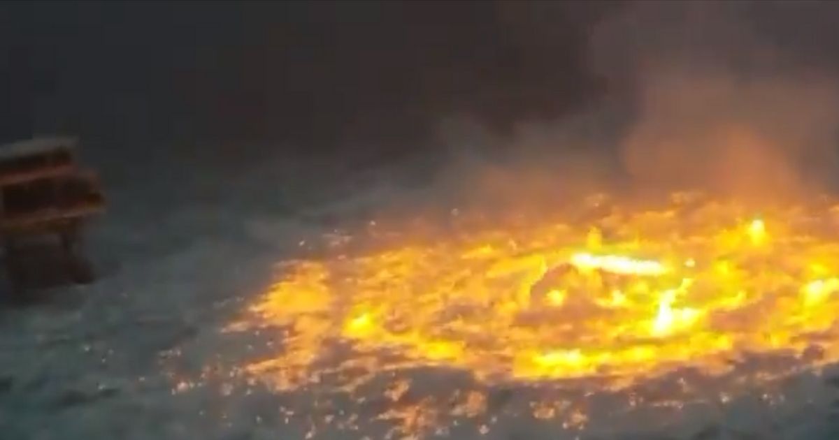 A fire was started on the ocean near Mexico.