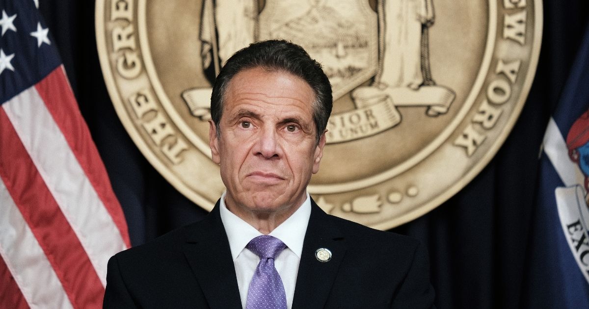 New York Gov. Andrew Cuomo speaks to the media at a news conference in Manhattan on May 5, 2021, in New York City.