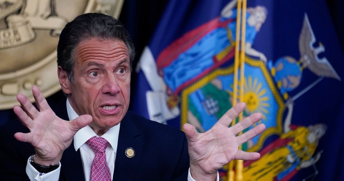 New York Gov. Andrew Cuomo speaks during a news conference on May 10, 2021, in New York City.