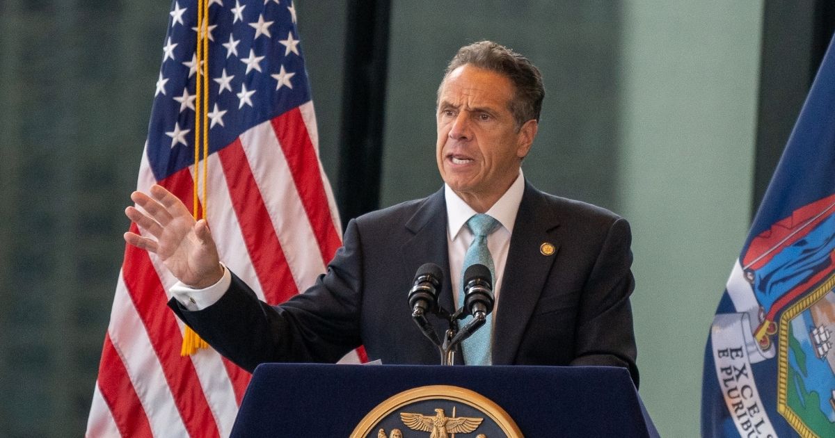 New York Gov. Andrew Cuomo speaks during a news conference at One World Trade Center on June 15, 2021, in New York City.