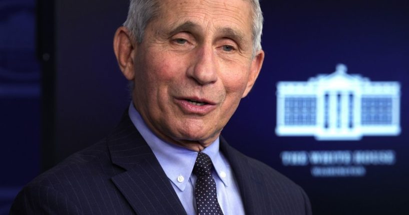 Dr. Anthony Fauci, director of the National Institute of Allergy and Infectious Diseases, speaks during a White House media briefing at the James Brady Press Briefing Room of the White House on Jan. 21, 2021 in Washington, D.C.
