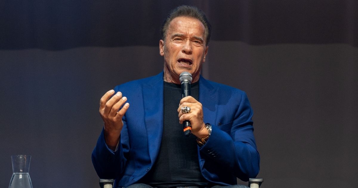 Arnold Schwarzenegger attends a news conference for Arnold Classic Europe 2019 at the theater Victoria on Sept. 20, 2019, in Barcelona, Spain.