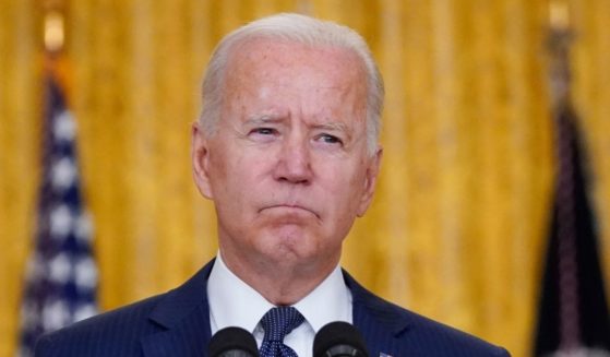 President Joe Biden gives a speech from the East Room of the White House on Thursday.