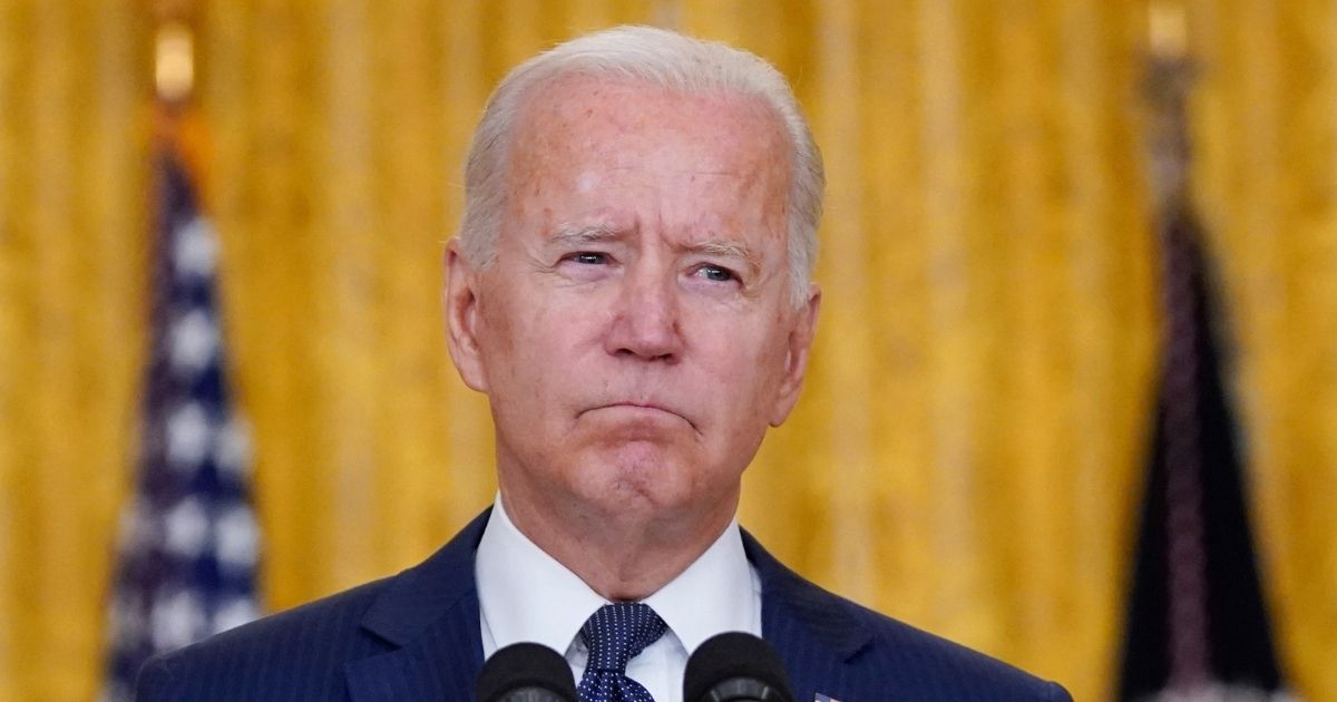 President Joe Biden gives a speech from the East Room of the White House on Thursday.