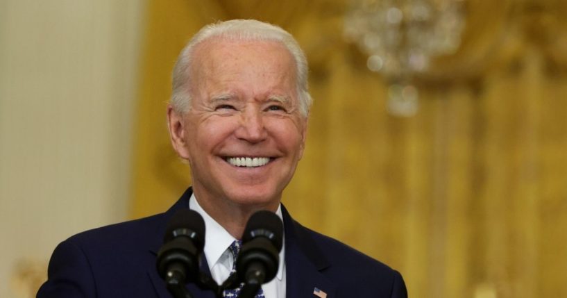President Joe Biden speaks in the East Room of the White House on Tuesday in Washington, D.C.