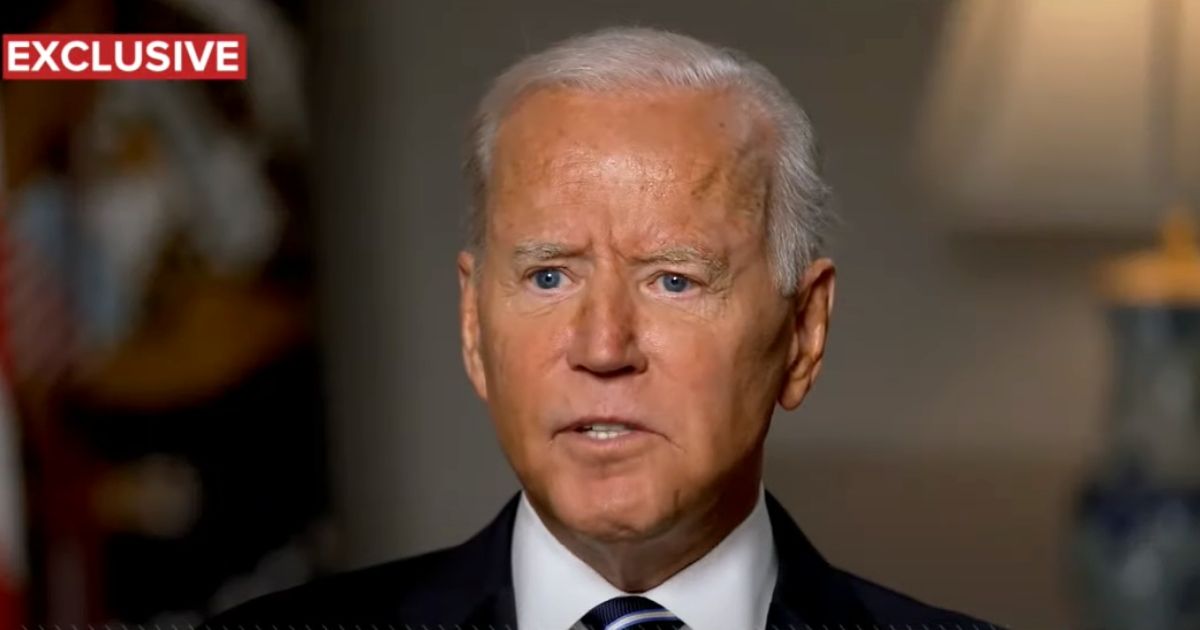 President Joe Biden speaks during an interview with ABC News.