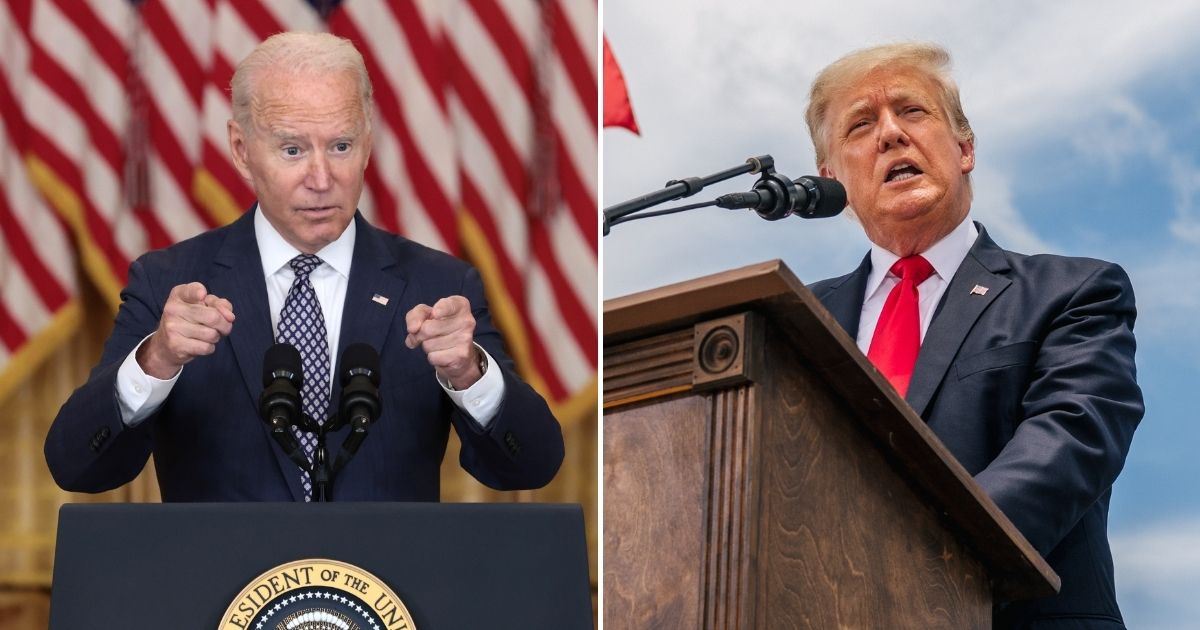 A recent report released on an investigation performed by the RNC’s Committee on Election Integrity found that certain policies were put into place ahead of the 2020 election that may have favored now-President Joe Biden, left, over former President Donald Trump.