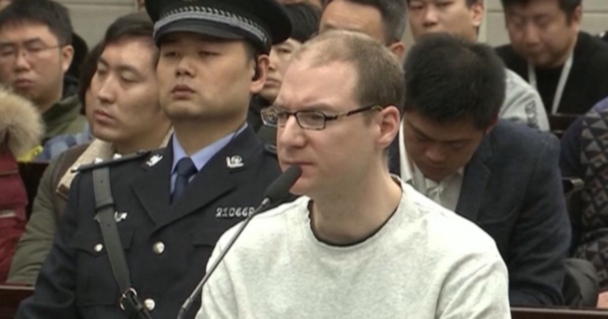 Robert Lloyd Schellenberg appears in a Chinese courtroom to appeal his death sentence.