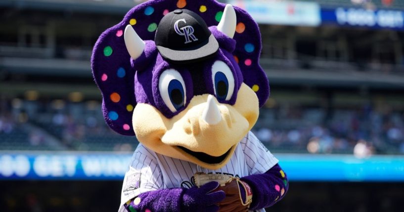 Colorado Rockies mascot Dinger in shown in the first inning of a baseball game in Denver, in this July 18, 2021, file photo.