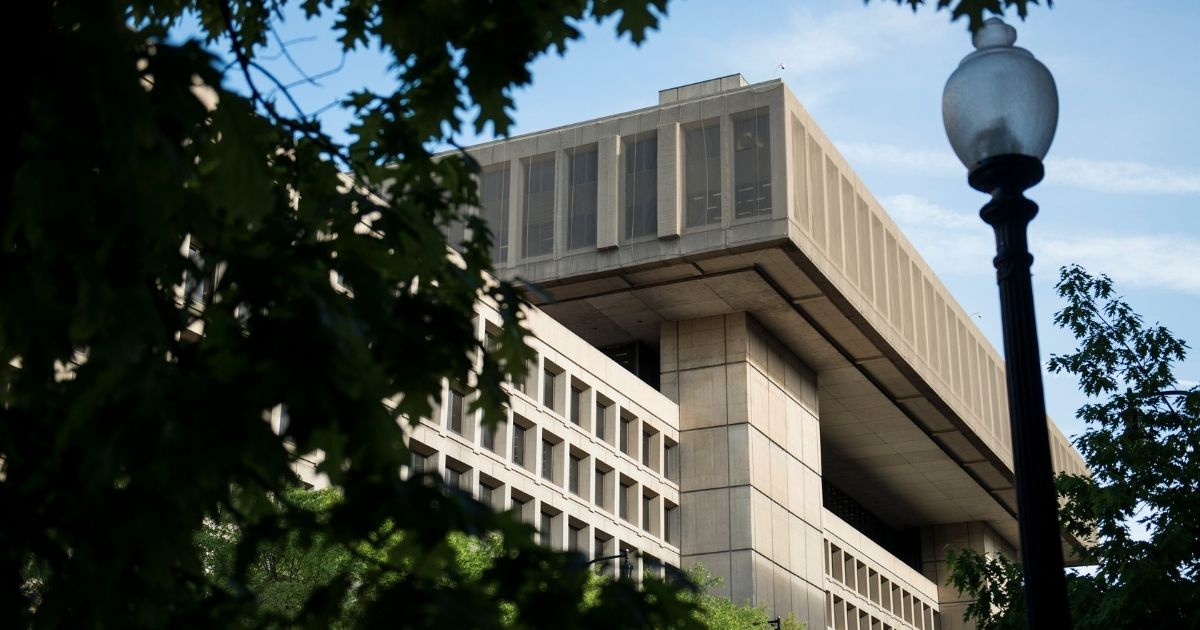The J. Edgar Hoover Building is seen on May 3, 2013, in Washington, D.C.