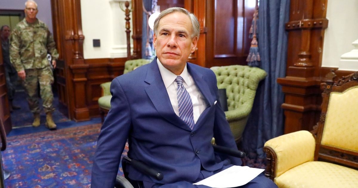 Texas Gov. Greg Abbott arrives for a news conference at the Texas state Capitol in Austin, Texas, on March 29, 2021.