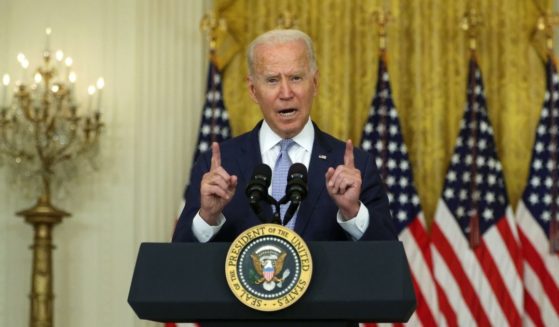 President Joe Biden delivers remarks in the East Room of the White House on Thursday in Washington, D.C.