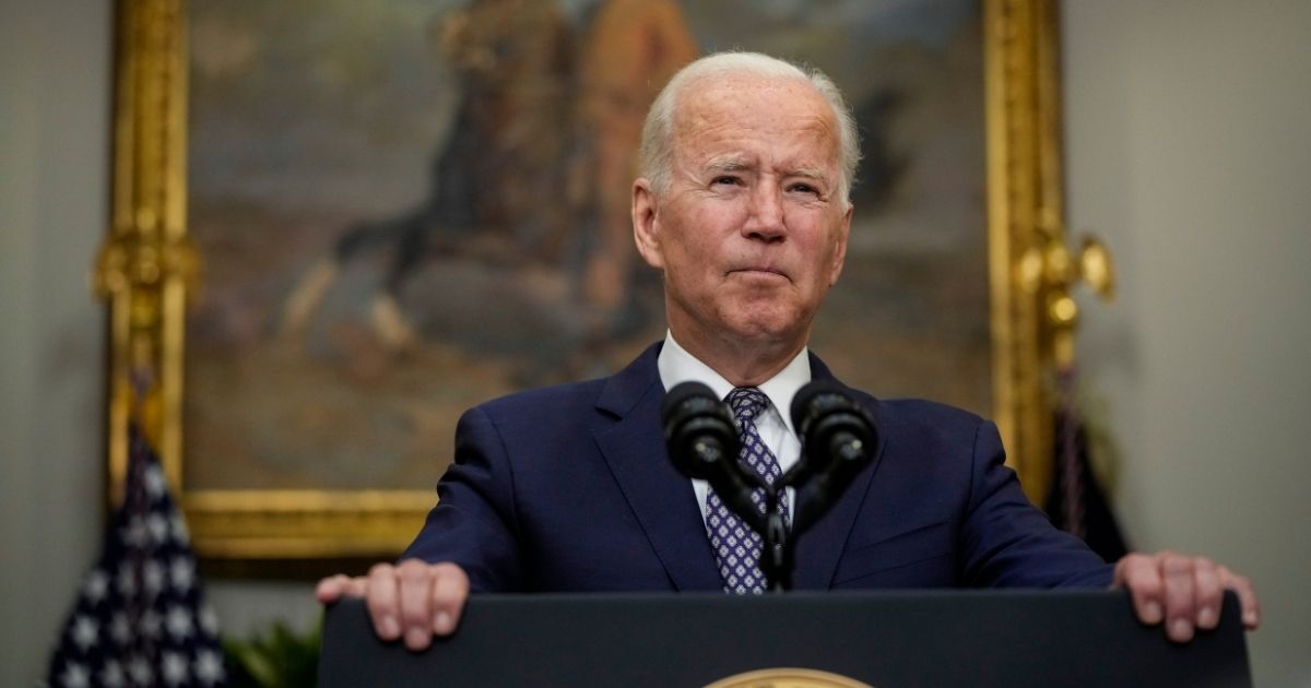 President Joe Biden speaks about the situation in Afghanistan in the Roosevelt Room of the White House on Tuesday in Washington, D.C.
