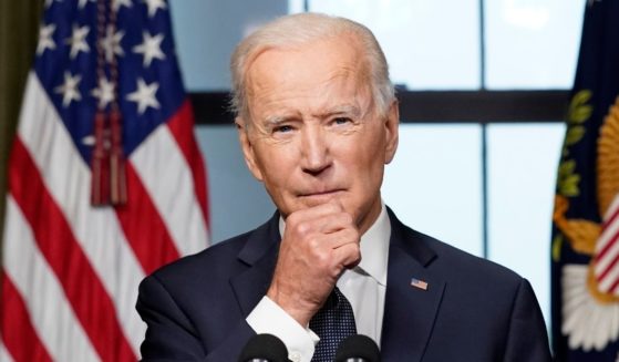 President Joe Biden speaks from the Treaty Room in the White House about the withdrawal of U.S. troops from Afghanistan on April 14, 2021, in Washington, D.C.