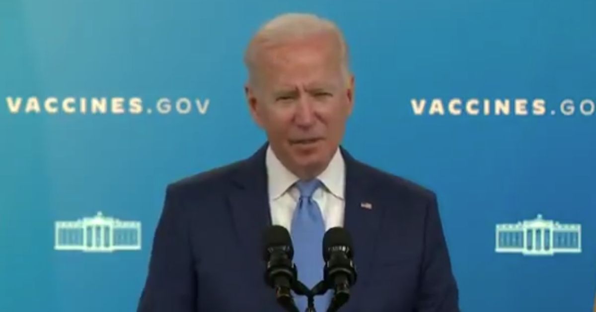 President Joe Biden speaks about the Vaccines.gov website on Monday.