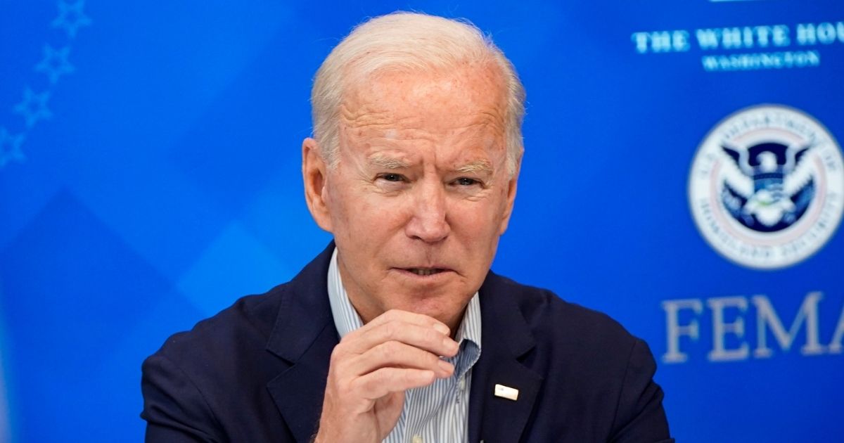 President Joe Biden speaks on the preparations being made by FEMA for Hurricane Ida in the Eisenhower Executive Office Building on Saturday in Washington, D.C.