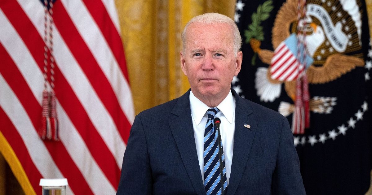 President Joe Biden attends a meeting in the East Room of the White House in Washington, D.C., on Wednesday.