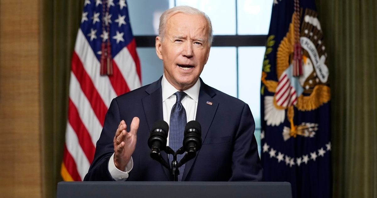 In this April 14, 2021, file photo, President Joe Biden speaks from the Treaty Room in the White House about the withdrawal of the remainder of U.S. troops from Afghanistan.