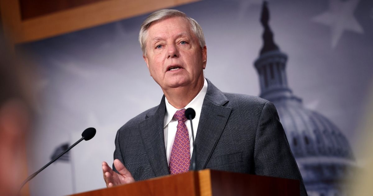 Sen. Lindsey Graham speaks at a news conference at the U.S. Capitol on Friday in Washington, D.C.