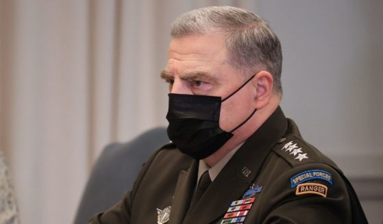 Chairman of the Joint Chiefs of Staff Gen. Mark Milley participates in a meeting at the Pentagon on Thursday in Arlington, Virginia.