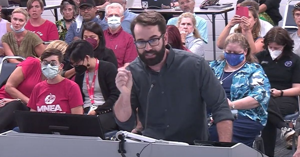 The Daily Wire's Matt Walsh speaks out against school mask mandates during a school board meeting in Nashville, Tennessee.