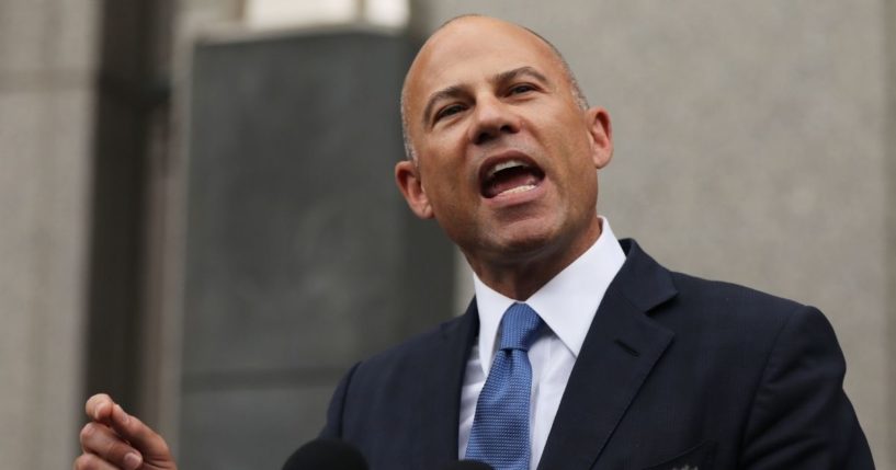 Celebrity attorney and now-convicted felon Michael Avenatti speaks to the media outside of a New York courthouse on July 23, 2019, in New York City.