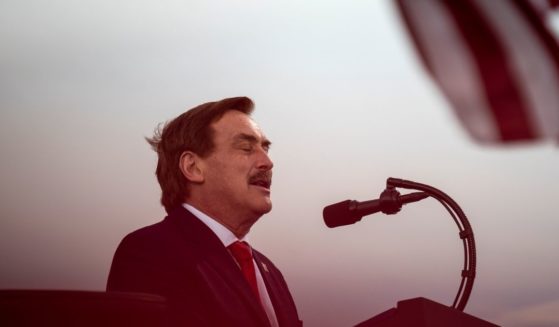 MyPillow CEO Mike Lindell speaks during a campaign rally for then-President Donald Trump at the Duluth International Airport on Sept. 30, 2020, in Duluth, Minnesota.