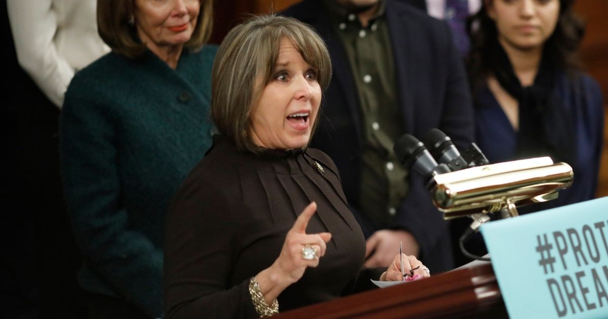 Then-Democratic Rep. Michelle Lujan Grisham of New Mexico speaks at a news conference calling for the passage of the Dream Act at the U.S. Capitol on Jan. 18, 2018, in Washington, D.C.