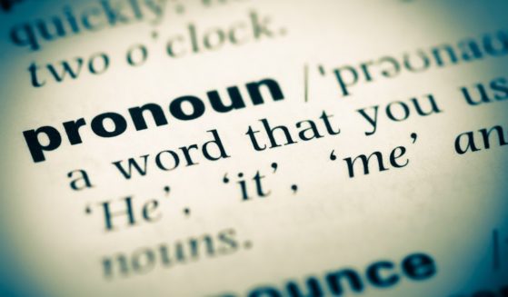 A dictionary entry for the word "pronoun" is pictured in the stock image above.