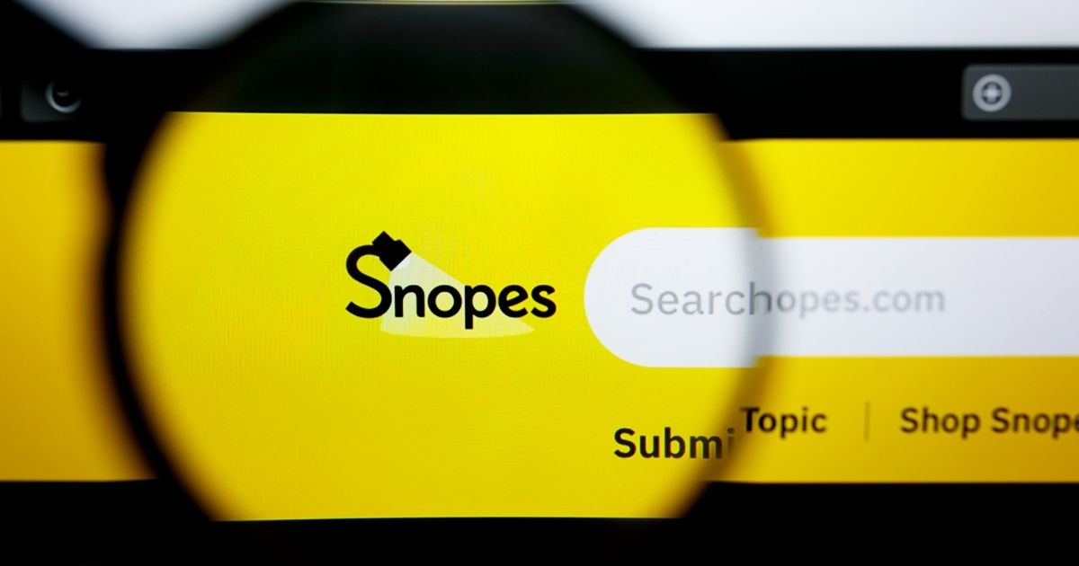 The logo of the fact-checking website Snopes is seen in this stock image.