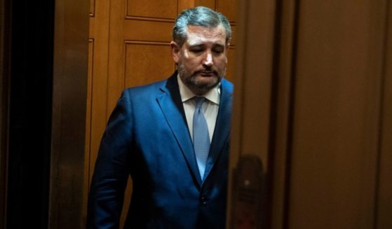 Republican Texas Sen. Ted Cruz rides in an elevator near the Senate Chamber during a vote at the U.S. Capitol on Saturday in Washington, D.C.