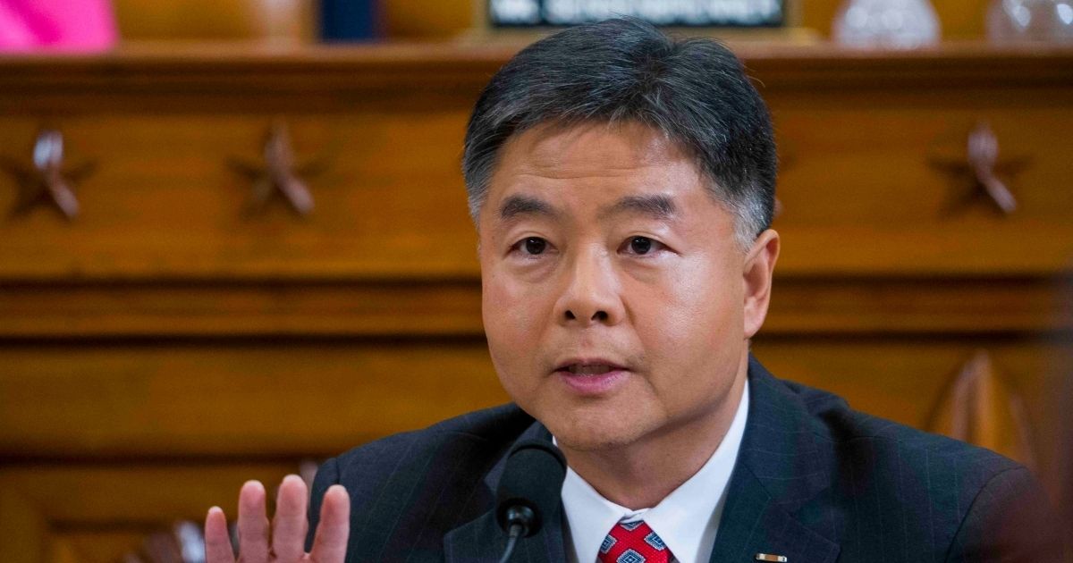 Democratic Rep. Ted Lieu of California questions Intelligence Committee Minority Counsel Stephen Castor and Intelligence Committee Majority Counsel Daniel Goldman during the House impeachment inquiry hearings on Dec. 9, 2019, in Washington, D.C.