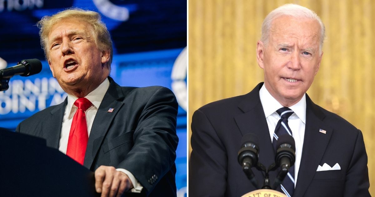 A recent survey asked respondents what they thought of the jobs former President Donald Trump, left, and current President Joe Biden had done in office.