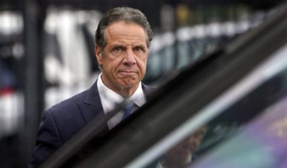New York Gov. Andrew Cuomo is seen boarding a helicopter on Tuesday. (