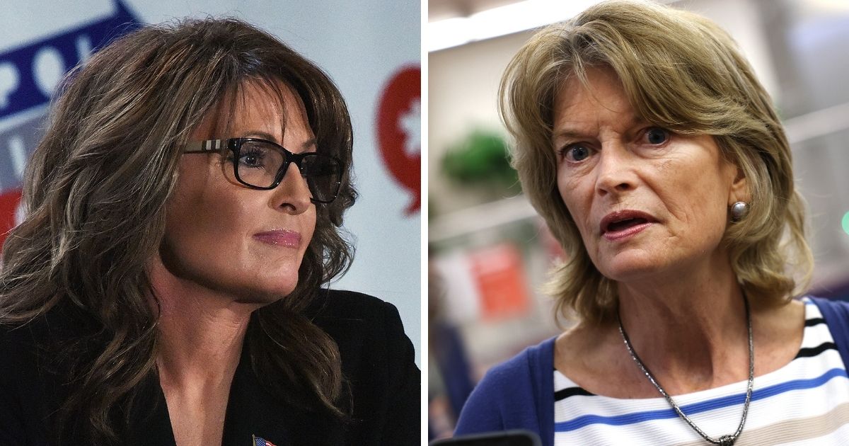 Former Alaska Gov. Sarah Palin, left; Republican Sen. Lisa Murkowski, right.