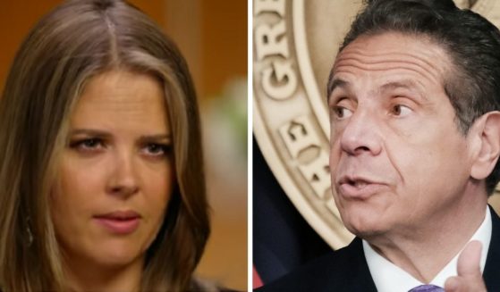 Brittany Commisso, left; and New York Gov. Andrew Cuomo, right.