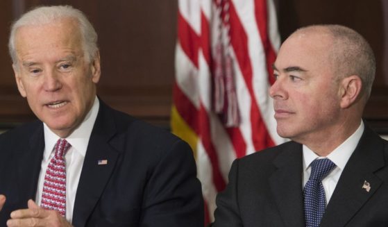 Then-Vice President Joe Biden and then-Deputy Homeland Security Secretary Alejandro Mayorkas are pictured in a 2015 file photo from a White House meeting on countering violent extremism.