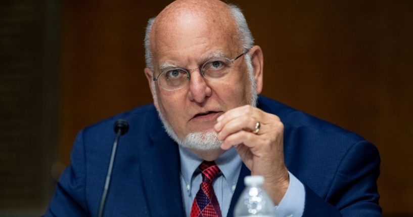 Dr. Robert Redfield, then the director of the Centers for Disease Control and Prevention, testifies during a Senate Appropriations subcommittee in July 2020.