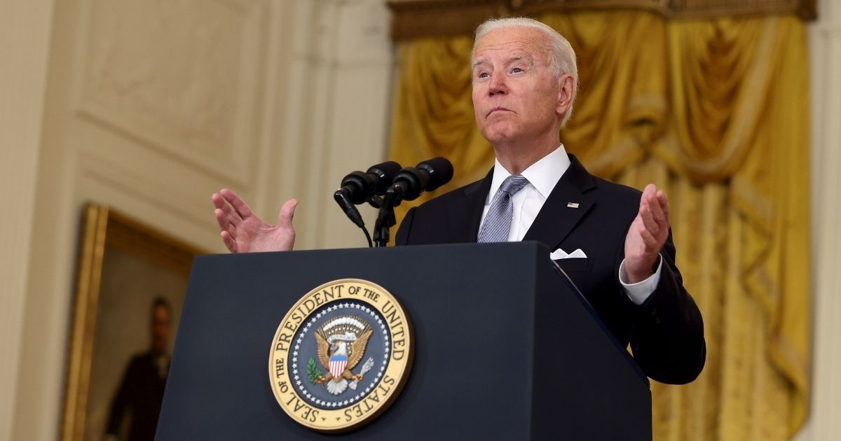 President Joe Biden speaks Monday at the White House about the fall of Afghanistan to the Taliban on Sunday.