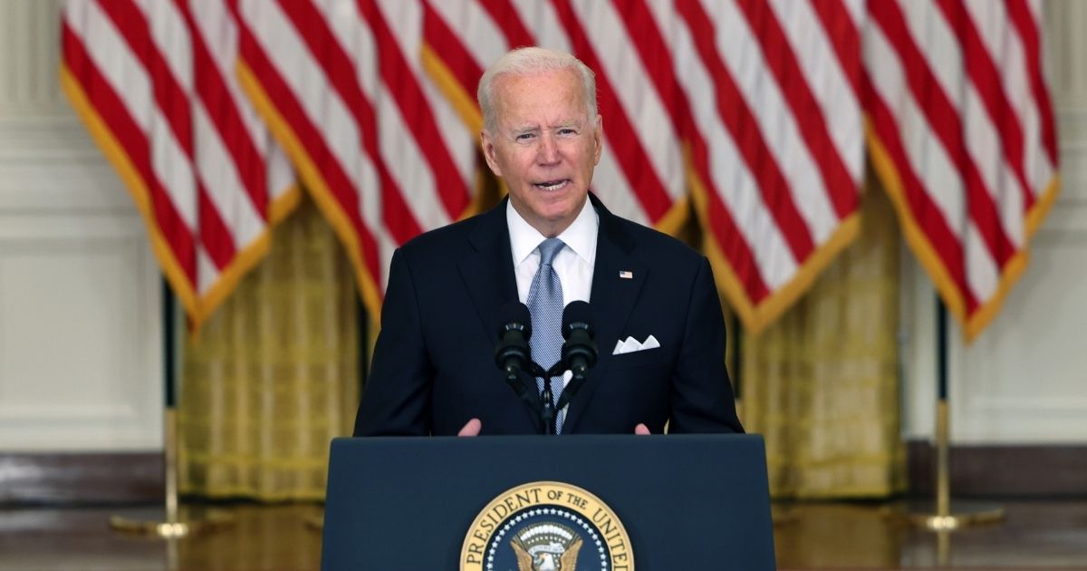 President Joe Biden delivers an address Monday on the collapse of the American-backed government in Afghanistan.
