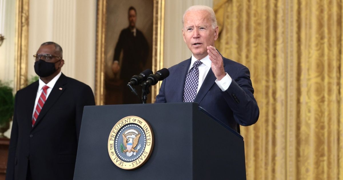 President Joe Biden gives remarks on the U.S. military’s evacuation efforts in Afghanistan from the White House on Aug. 20, 2021.