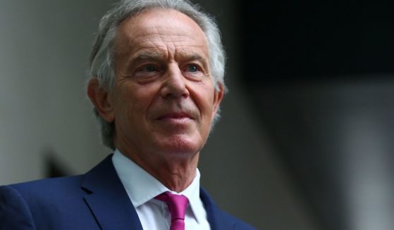 Former British Prime Minister Tony Blair, seen here leaving the BBC after an appearance on June 6, 2021, in London, says 'the abandonment of Afghanistan and its people is tragic.'