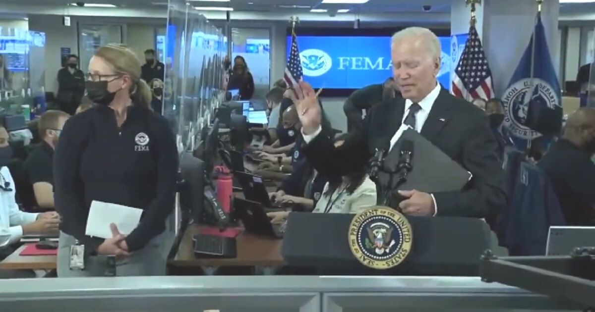 President Joe Biden waves a hand and turns away Sunday from a reporter who asked a question about the withdrawal from Afghanistan.