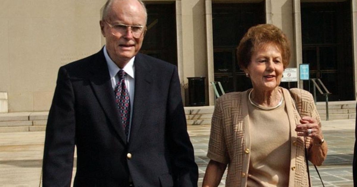 John Hinckley’s parents are seen walking outside the courthouse in Washington in this Sept. 2, 2003 file photo.