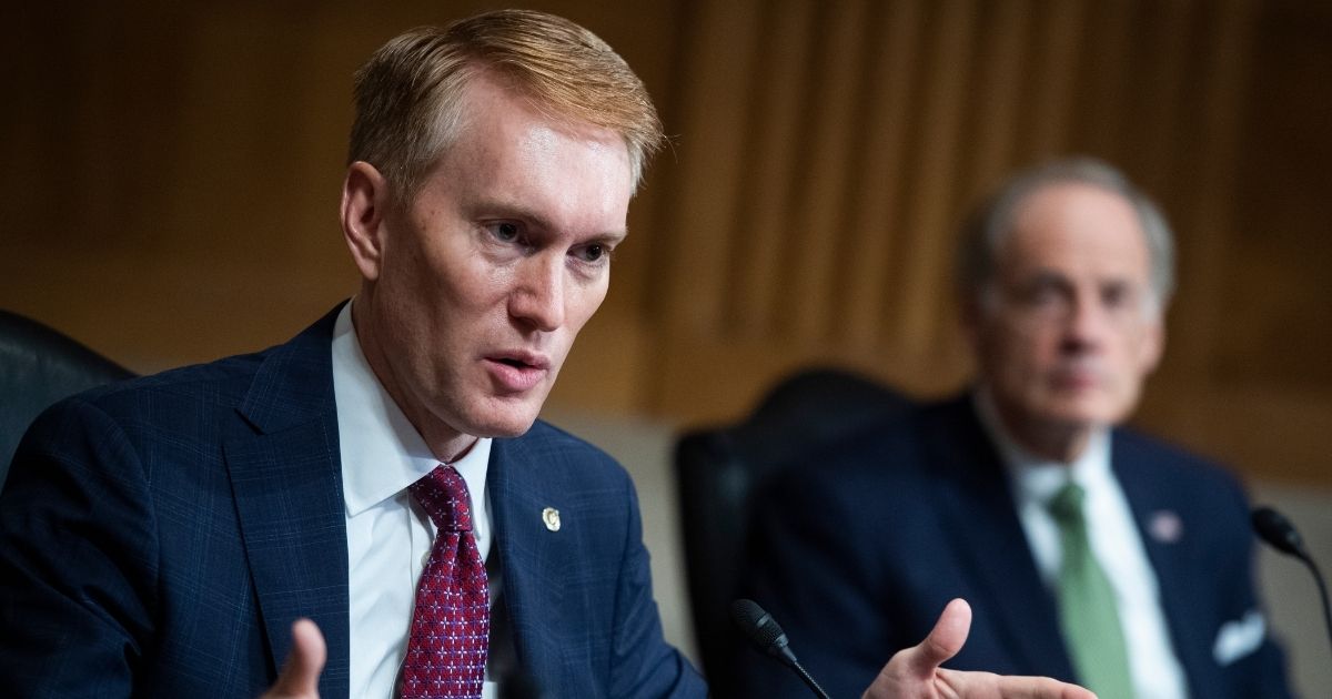 Sen. James Lankford of Oklahoma asks a question during a hearing on Capitol Hill in Washington on June 25, 2020.