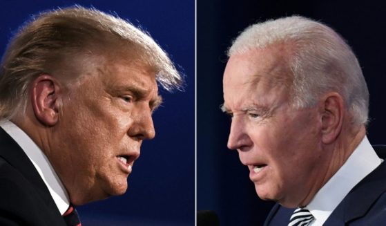 Then-President Donald Trump (L) and Then-Democratic Presidential candidate former Vice President Joe Biden squaring off during the first presidential debate at the Case Western Reserve University and Cleveland Clinic in Cleveland, Ohio, on Sept. 29, 2020.