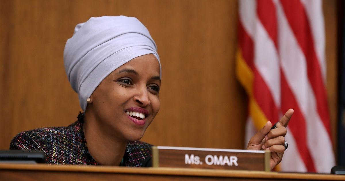 Minnesota Democratic Rep. Ilhan Omar questions witnesses during a hearing in the Rayburn House Office Building on Capitol Hill May 16, 2019, in Washington, D.C.